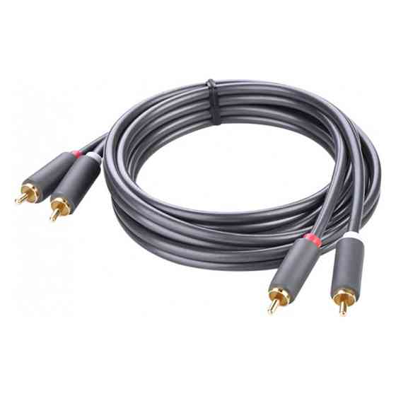 Межкомпонентный аудіо кабель Ugreen AV104 2RCA to 2RCA Audio Cable 30747 (Чорний, 1м) Николаев