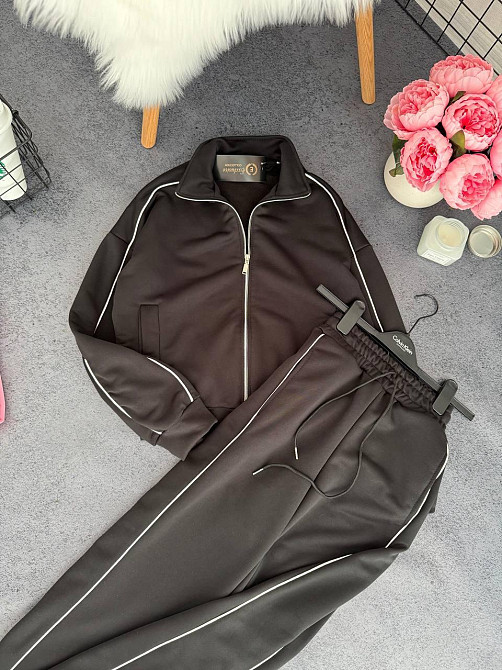 Жіночий повсякденний костюм тринитка петля без утеплення Чорний, 46/48 Одеса - фото 2