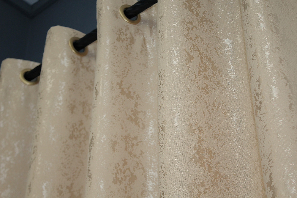 Комплект штор на люверсах VR-Textil Льон мармур Pavliani № 1170ш 150х250 см 2 шт Бежевий (37-0048) Київ - фото 8