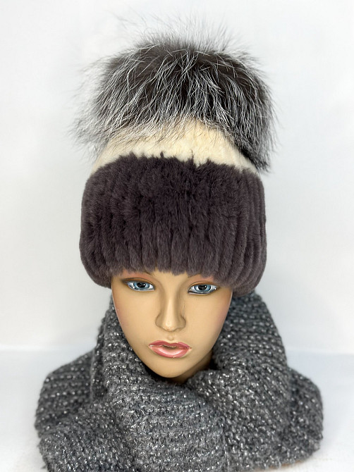 Шапка меховая женская бон Джина Rex Коричневый Харьков - изображение 1