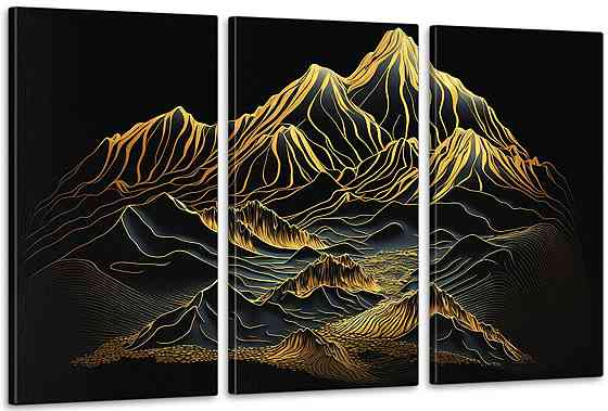 Модульна картина у вітальню/ спальню   Золоті гори      ART-162_3A 70х130 см Київ