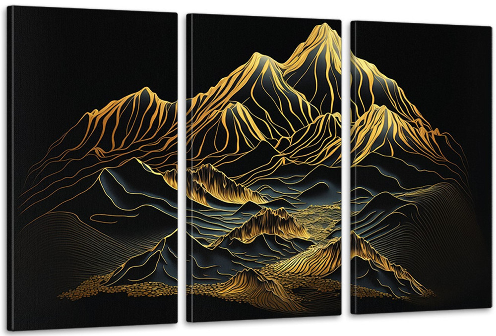 Модульная картина в гостиную / спальню    Золоті гори     ART-162_3A 70х130 см Киев - изображение 1