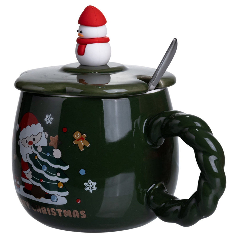 Yiwu Новорічна порцелянова чашка «Зимова казка» з кришкою 400 мл Yiwu FM-CS-20D Коломыя - изображение 4