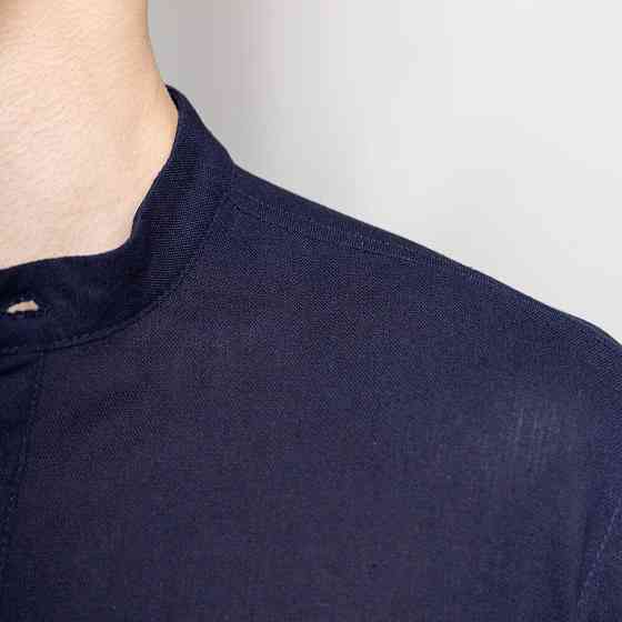 Чоловіча сорочка з коротким рукавом темно-синя Pobedov Molodist' Київ