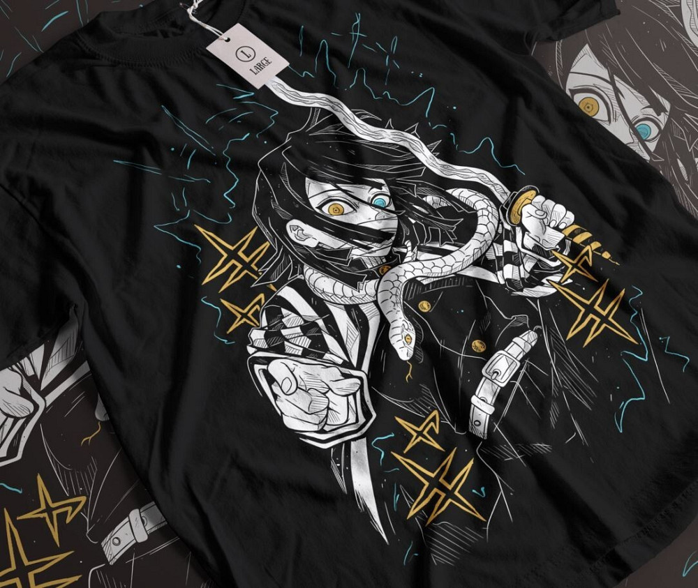 Футболка з аніме принтом Вбивця демонів оверсайз (S/M/L) Чорний AnimeJ0974 Дніпро - фото 1