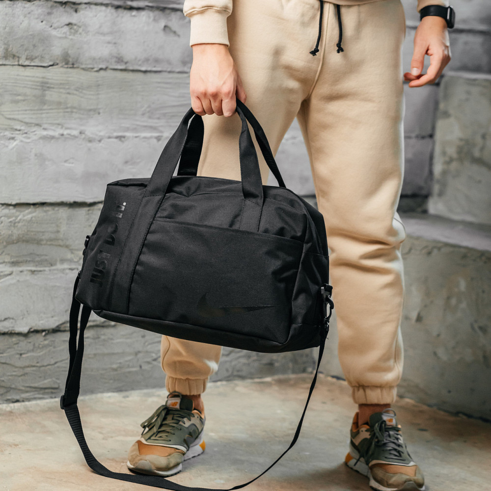 Дорожня сумка Найк Текстиль чоловіча для подорожей чорна 50*24*24 см, спортивна текстильна сумка чоловічаMasterSem Київ - фото 6