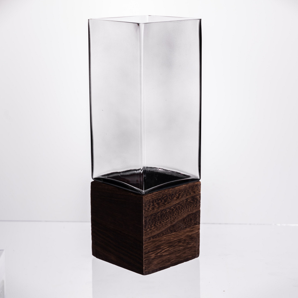 Yiwu Ваза для квітів квадратна скляна 10×10×30 (см) декоративна HP-19-160-4 Коломия - фото 1