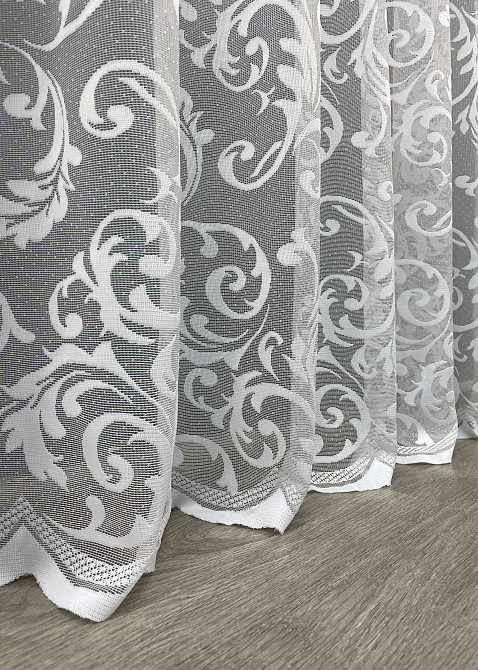 Тюль жаккард, цвет белый 1448т Киев - изображение 8