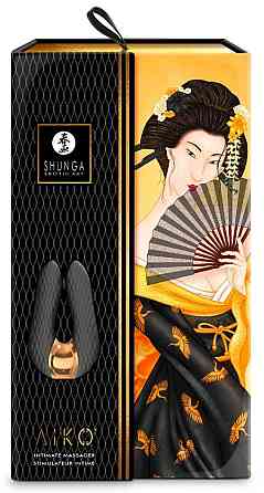 Клиторальный вибратор Shunga Aiko черного цвета, 10.5 см х 6.5 см Sex Aura Киев