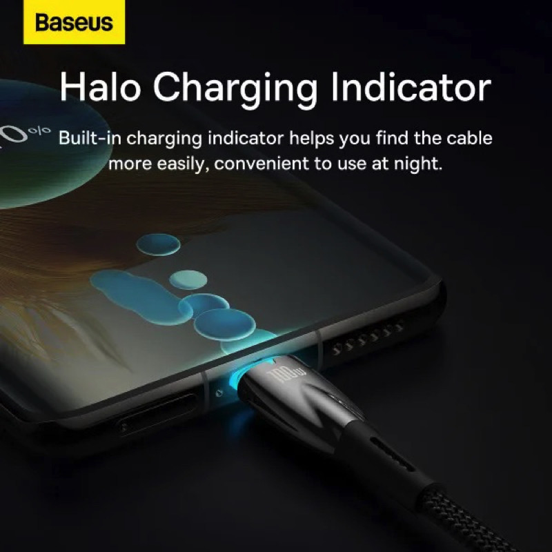 Кабель Type-C Baseus Glimmer Series швидка зарядка та передача даних 100W 1m Black CADH000701 Одеса - фото 7