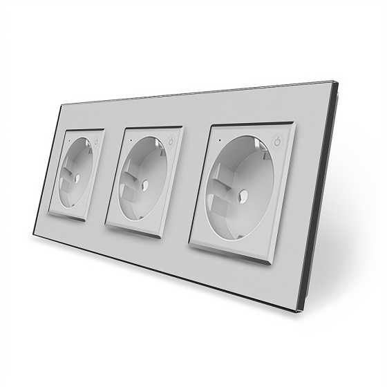 LIVOLO Тримісна розумна розетка ZigBee із заземленням Livolo сірий (VL-C7FCTC16AZ-6IP) Коломия