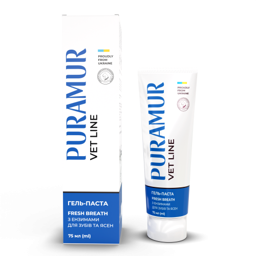 Гель-паста PURAMUR Fresh Breath для собак и кошек с энзимами по уходу за зубами и деснами 75 мл Киев - изображение 1