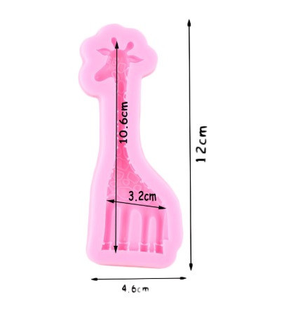 Молд силиконовый Жираф 46 на 120 мм розовый Киев - изображение 2