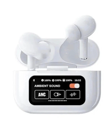 Беспроводные наушники TWS Touch Screen с сенсорным экраном, ANC/ENC шумоподавлением и Bluetooth 5.3, White (Белые) Киев