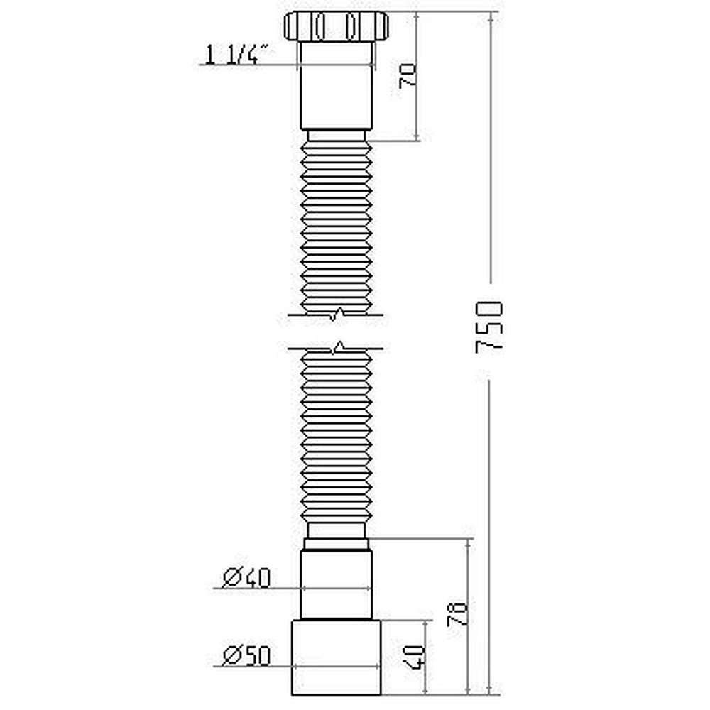 Гнучка труба Waterstal АС-1015  1 1/4″х40/50 з гайкою, 750мм Луцк - изображение 2