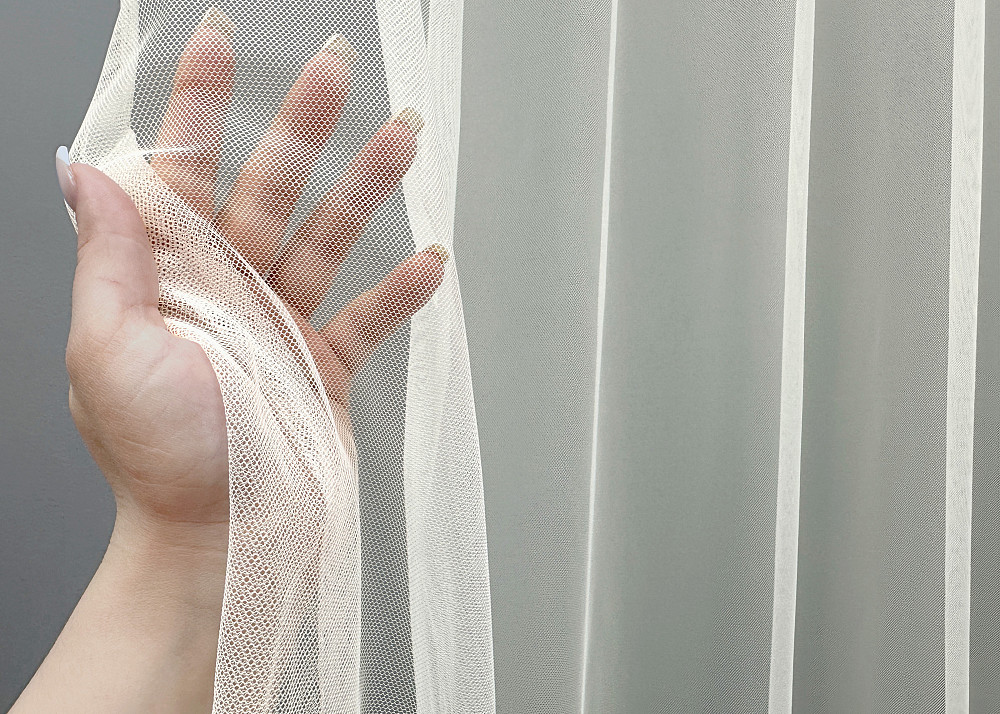Тюль VR-Textil 1695т Грек-сетка с вышивкой и люрексом Молочный с пудровым 300х270 см (42-0736) Киев - изображение 5