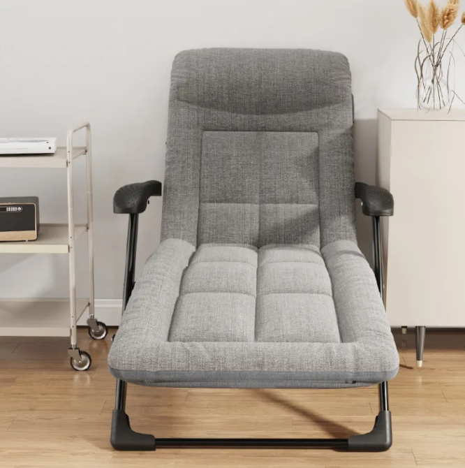 Розкладне крісло ліжко з подушкою LEOBRO Сіре (FCB-S08) шезлонг Київ - фото 3