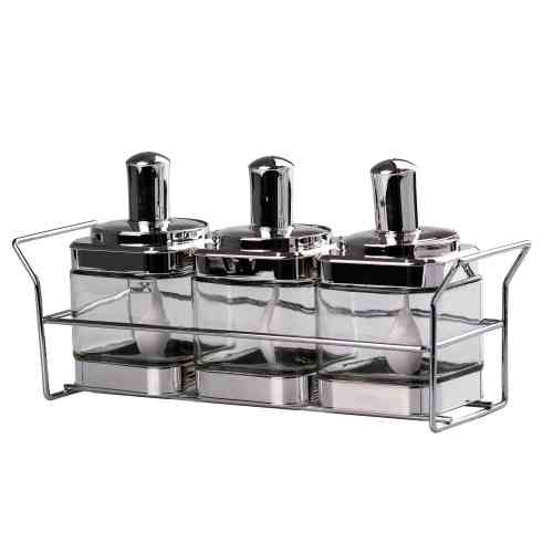 TS Kitchen Банки для сипучих продуктів набір із 3 шт на металевій підставці HP531FS1030Y Киев