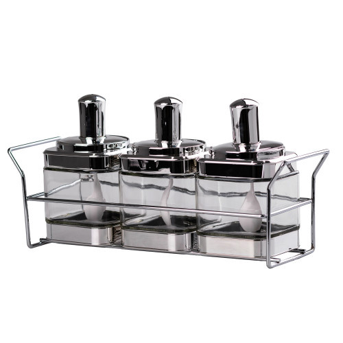 TS Kitchen Банки для сипучих продуктів набір із 3 шт на металевій підставці HP531FS1030Y Киев - изображение 2