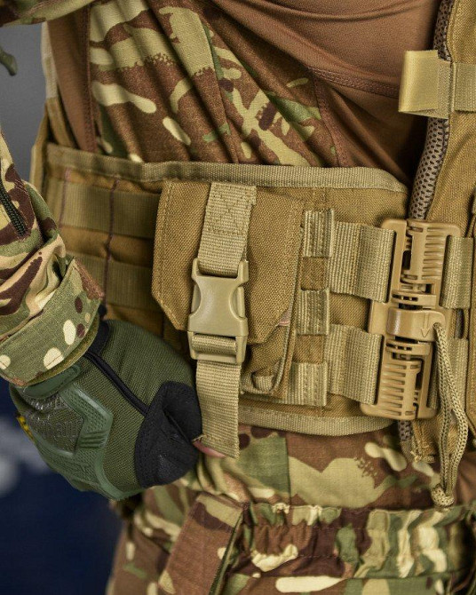 Тактична плитоноска з чотирма точками швидкого скидання Asdag кайот ВТ6795 Одеса - фото 9