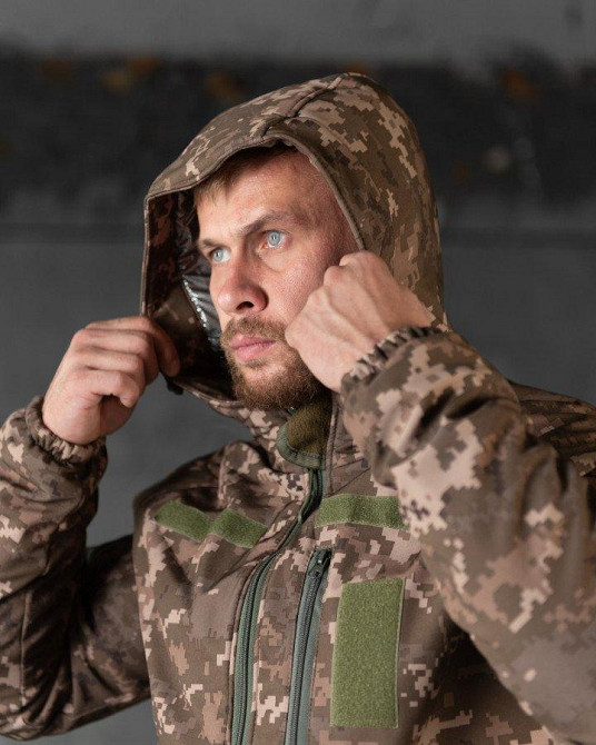 Зимова чоловіча тактична куртка Softshell OMNI-HEAT піксель S Одеса - фото 17