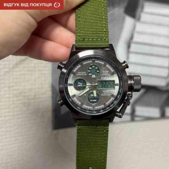 Годинник чоловічий тактичні водостійкий AMST Mountain Green (2 ремінці) Київ