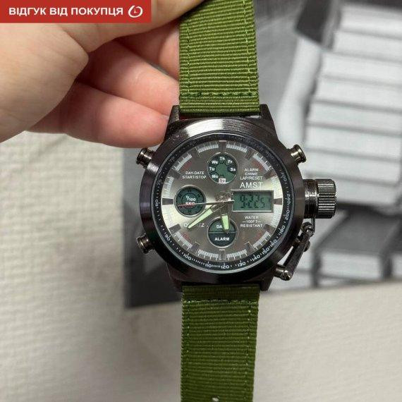 Годинник чоловічий тактичні водостійкий AMST Mountain Green (2 ремінці) Київ - фото 6
