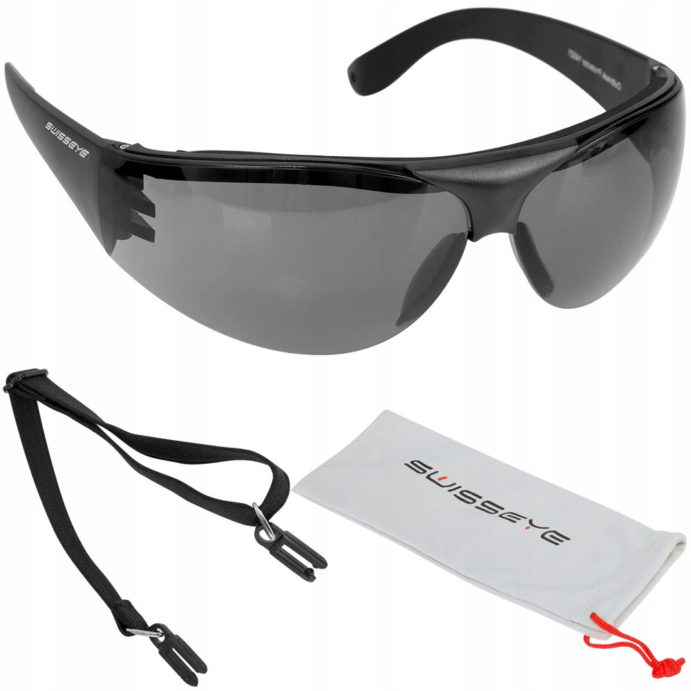 Тактичні Окуляри захисні з ременем + чохол Swiss Eye "Protector" (14021) Black Нововолинськ - фото 1