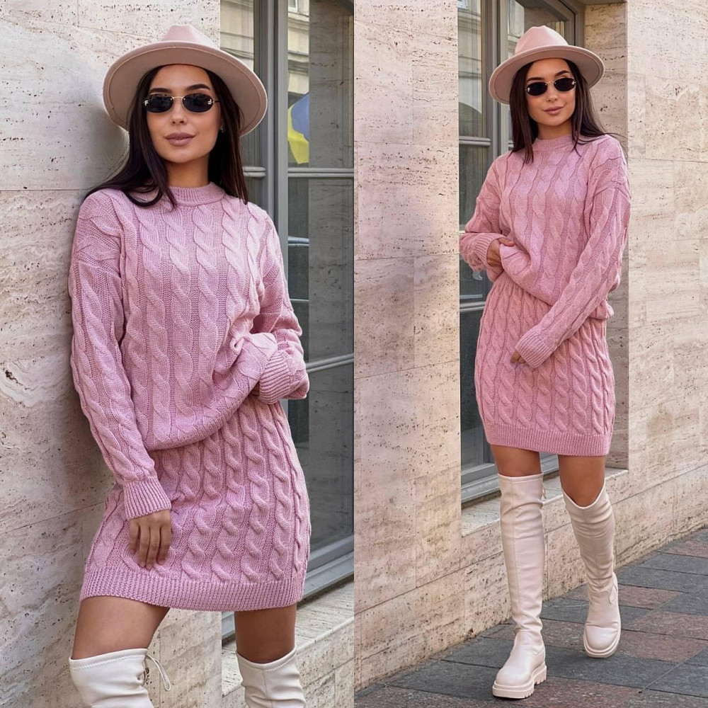 Женский вязаный костюм с юбкой косы. 42-48р. Киев - изображение 3