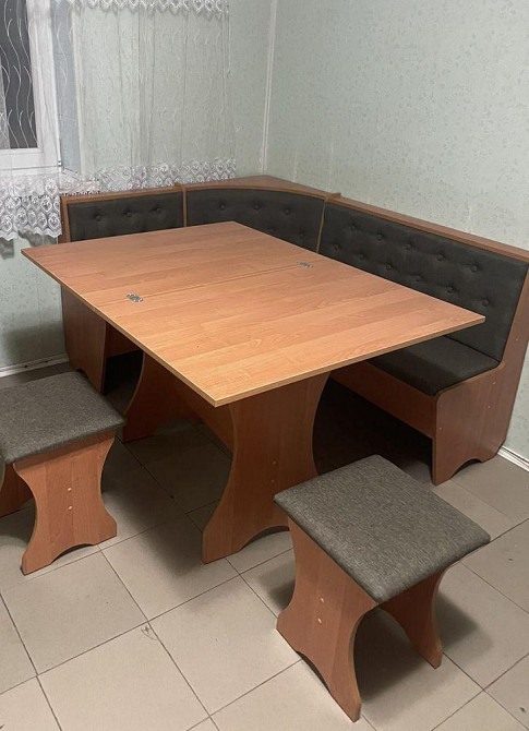 Сімейний м'який кухонний куточок 114 см х 154 см - Яблуня (Куток+стіл+2 табуретки) Львів - фото 8