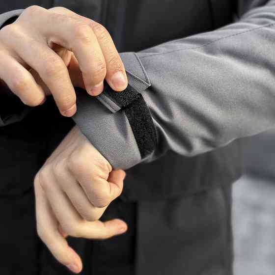 Парка чоловіча зимова з капюшоном Pobedov Seniora Udacha Gray Київ