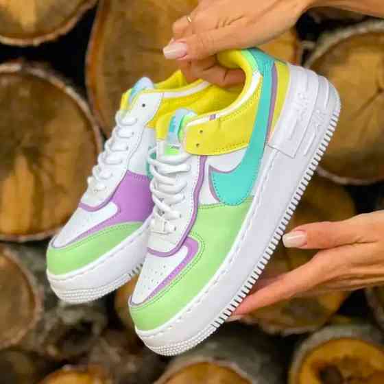 Кроссовки Nike Force Белые Женские Кожаные Форсы Цветные Найк (размеры: 36,37,38,39,40) - 2 Днепр