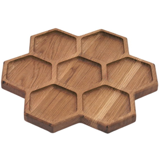 Деревянная тарелка менажниця из натурального дерева, закусочная тарелка диаметр 30 см Каменец-Подольский