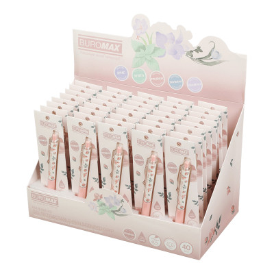 Ручка гелева Buromax автоматична BLOSSOM, 0.5 мм, ароматний грип, Троянда, сині чорнила, в блістері (BM.8368-43) Вінниця - фото 3
