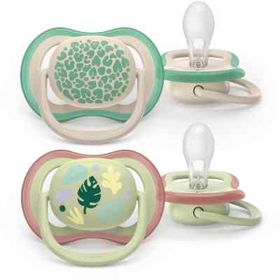 Пустышка Philips AVENT Ultra Air 6-18 місяців 2 шт зелено-бежева (SCF087/17) Винница