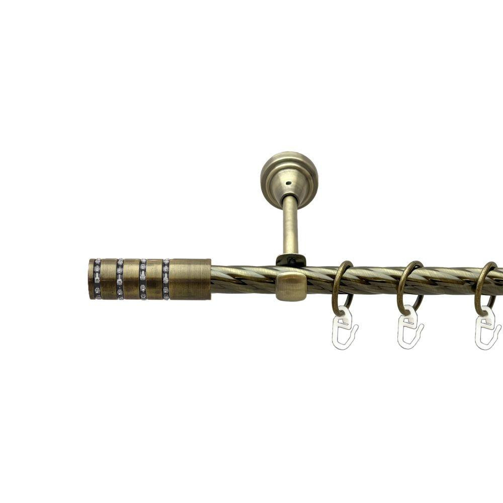 Карниз Orvit Барамелла металевий однорядний відкритий скручена труба кільце металеве Антик 16 мм 160 см (00-00022285) Львів - фото 1