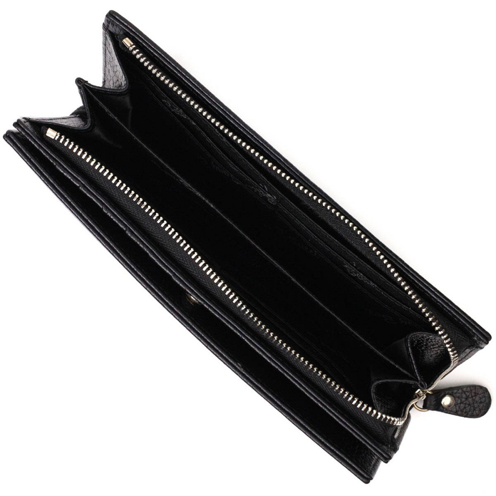 Практичний жіночий клатч з блоком для кредитних карток з натуральної шкіри Tony Bellucci 22033 Чорний Київ - фото 5