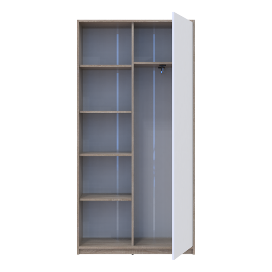 Распашный шкаф Doros Студент Дуб Сонома/Белый 90х38х180 DRS-011624 (40908067) Днепр