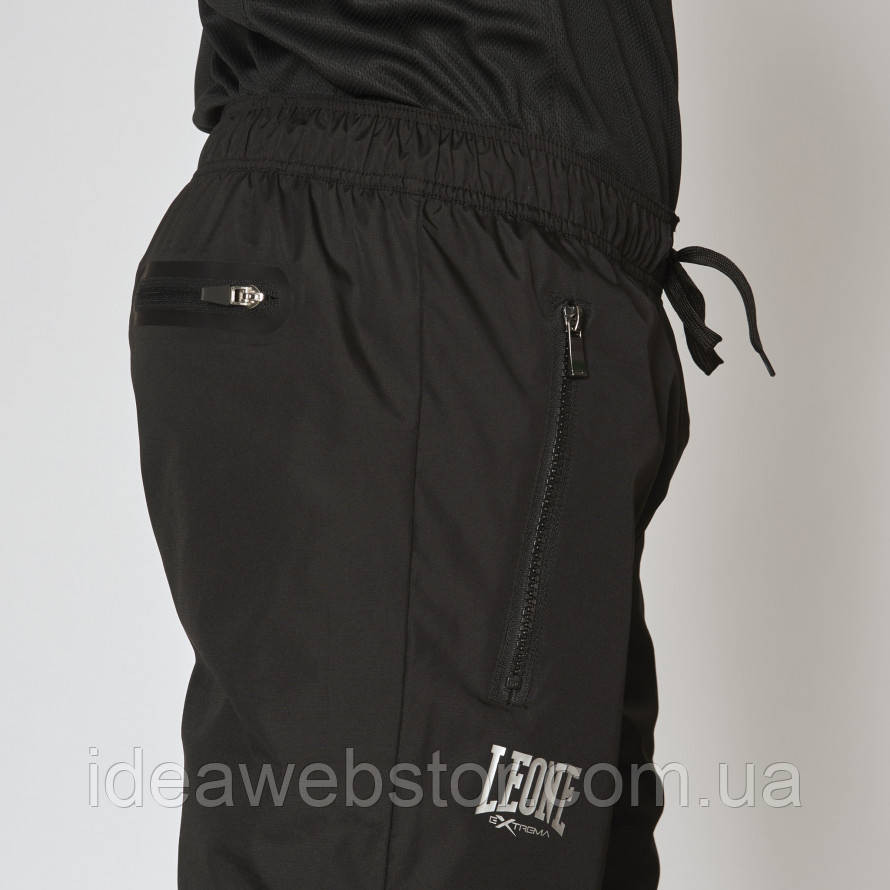 Спортивні штани Leone Logo Black L чоловічі чорні на гумці з кишенями на блискавці для тренувань і повсякденного носіння Київ - фото 14