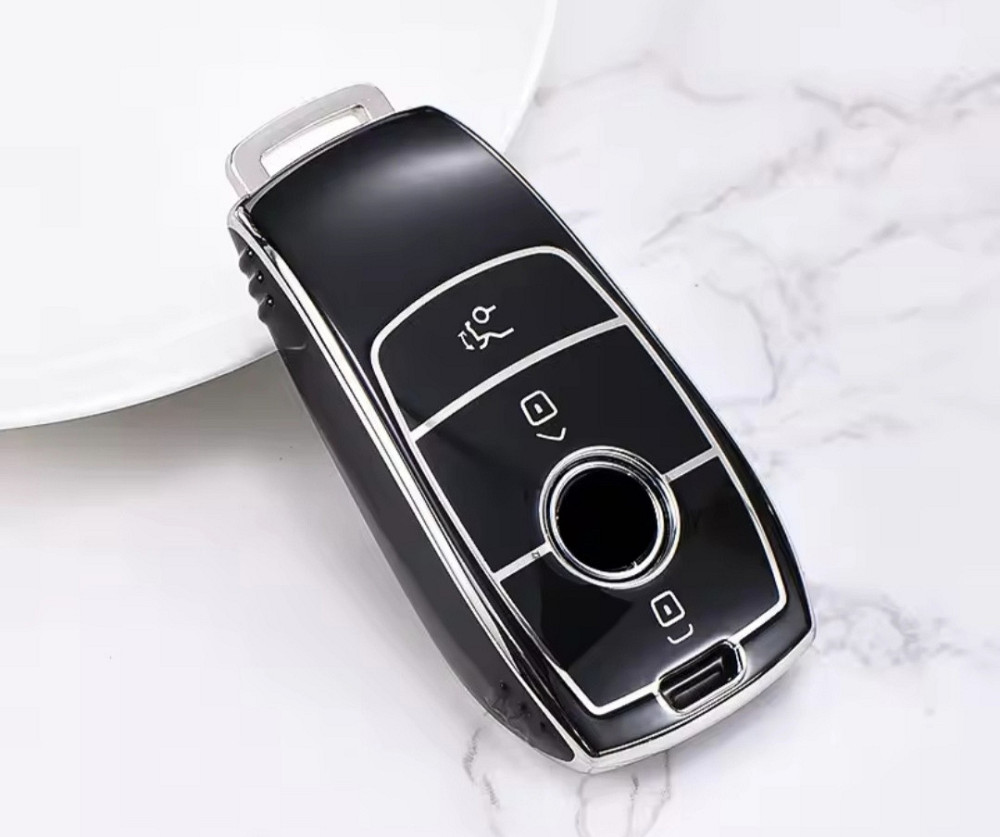 Захисний чохол для автомобільного ключа Mercedes Benz Чорний зі сріблом Смела - изображение 2