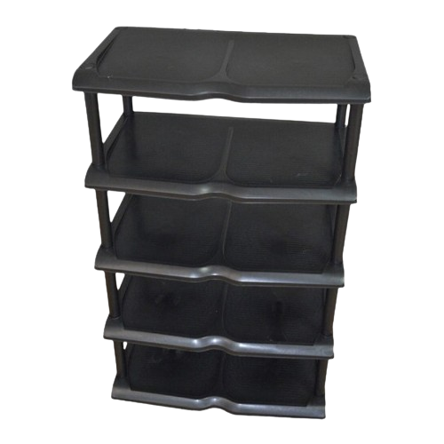 Полиця для взуття на 5 полиць 31,5*49*84,5см пластик чорний Преміум PROFF Виланд Житомир