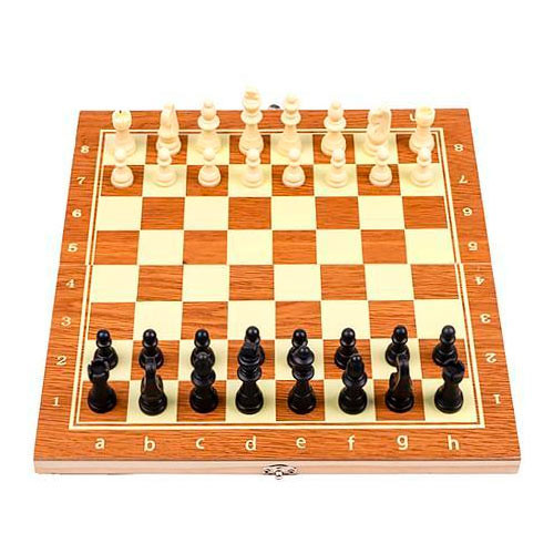 Настільна гра 3в1 шахи, шашки, нарди, 34x34см, дерево Вінниця - фото 1