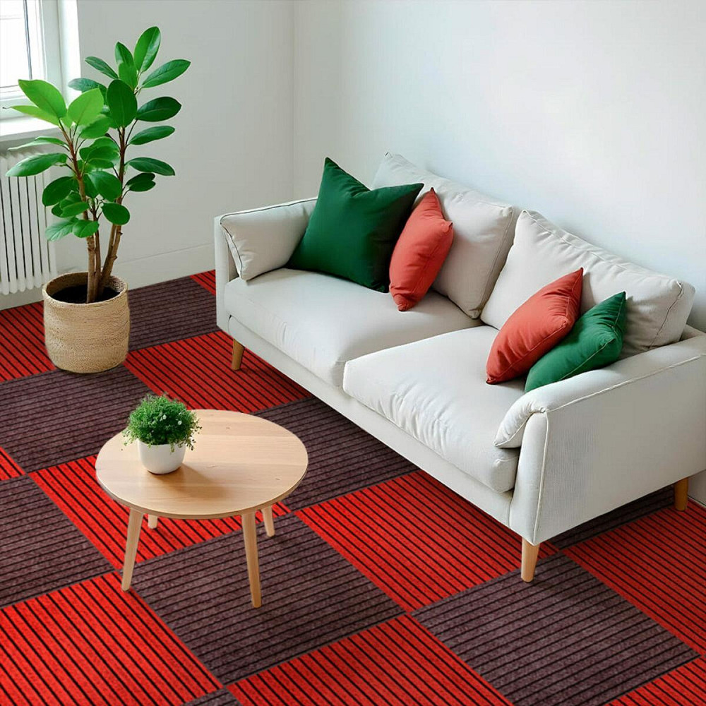 Самоклеящаяся плитка под ковролин бургунди 600х600*х,5мм SW-00002487 Днепр - изображение 6