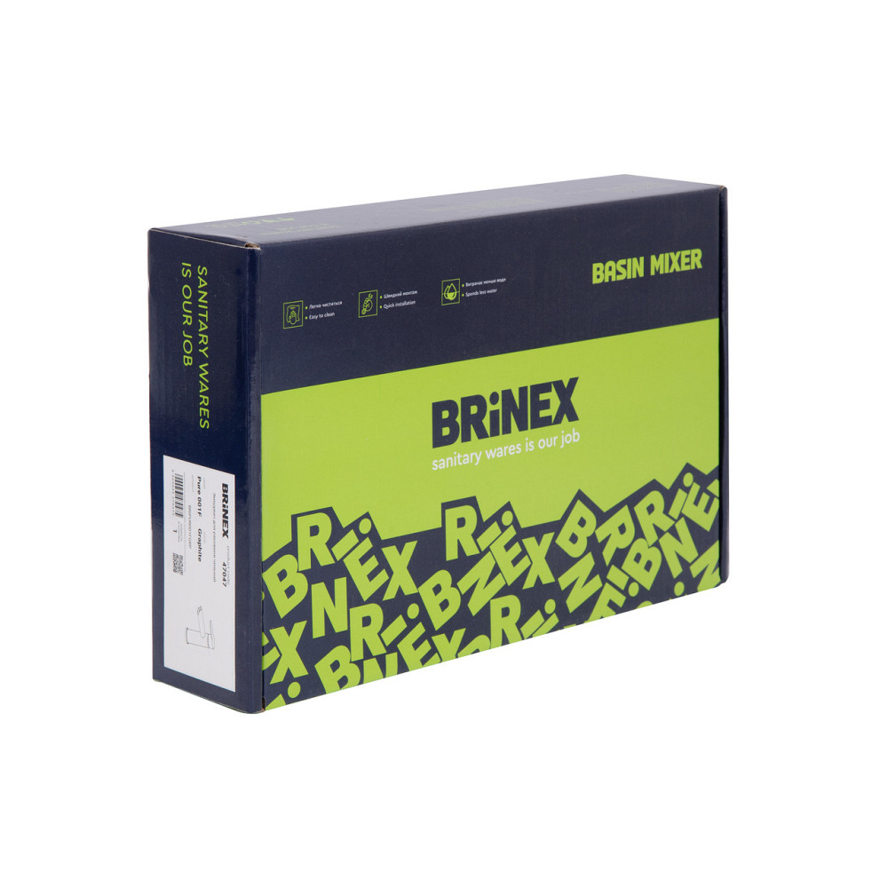 Смеситель для раковины Brinex Pure 001F низкий Gunmetal Black BRIPUR001FGRP Киев - изображение 16