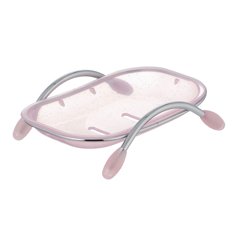 Мыльница настольная розовая на металлическом каркасе Zerix LR332 (ZX2699) Черновцы - изображение 1