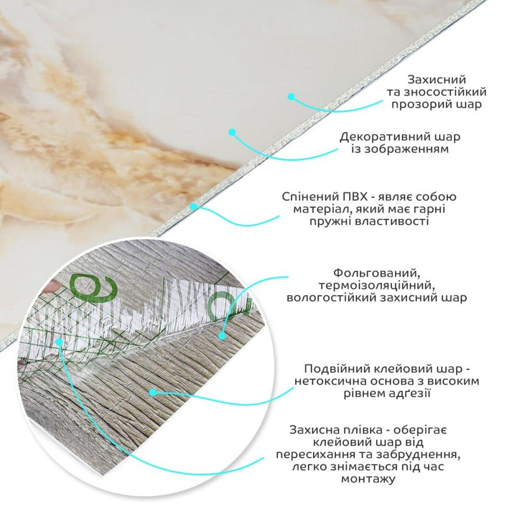 Самоклеящаяся виниловая плитка в рулоне 600х3000х2мм Глянец SW-00002977 Днепр - изображение 2