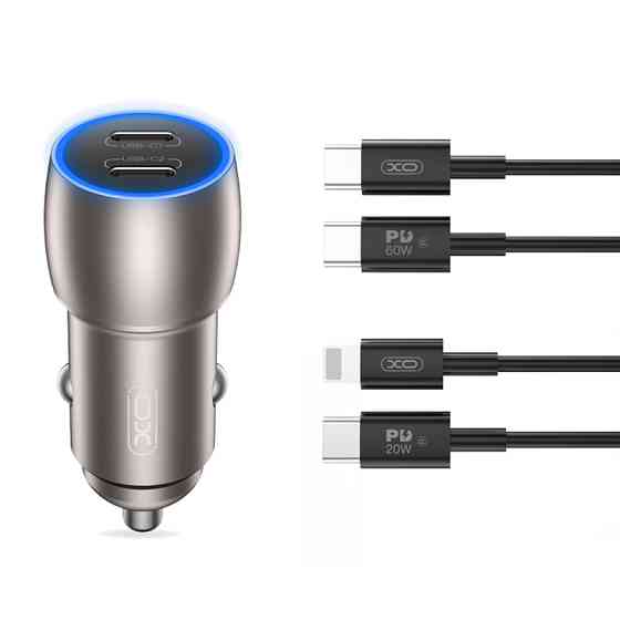 Автомобільний зарядний пристрій XO CC51 PD40W Metal Intelligent Dual + Lightning кабель Львів