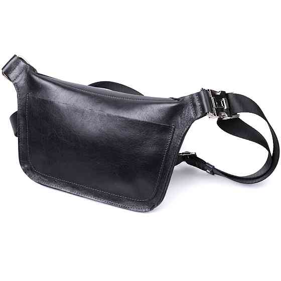 Кожаная бананка унисекс GRANDE PELLE 22813 Черный Киев