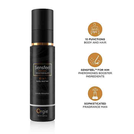 Лосьйон з феромонами для тіла та волосся Orgie – Sensfeel Seduction Elixir 10 in 1 for Man (100 мл) Sex Aura Київ