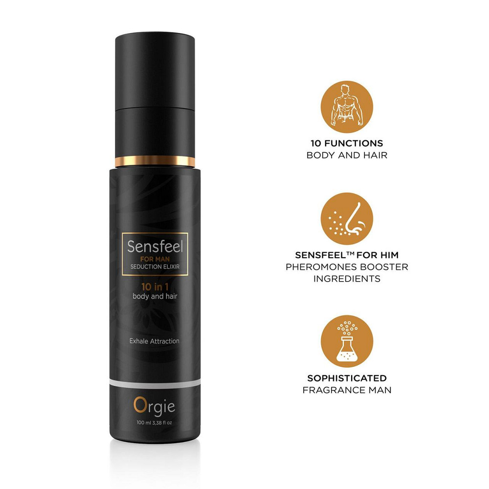 Лосьйон з феромонами для тіла та волосся Orgie – Sensfeel Seduction Elixir 10 in 1 for Man (100 мл) Sex Aura Київ - фото 3